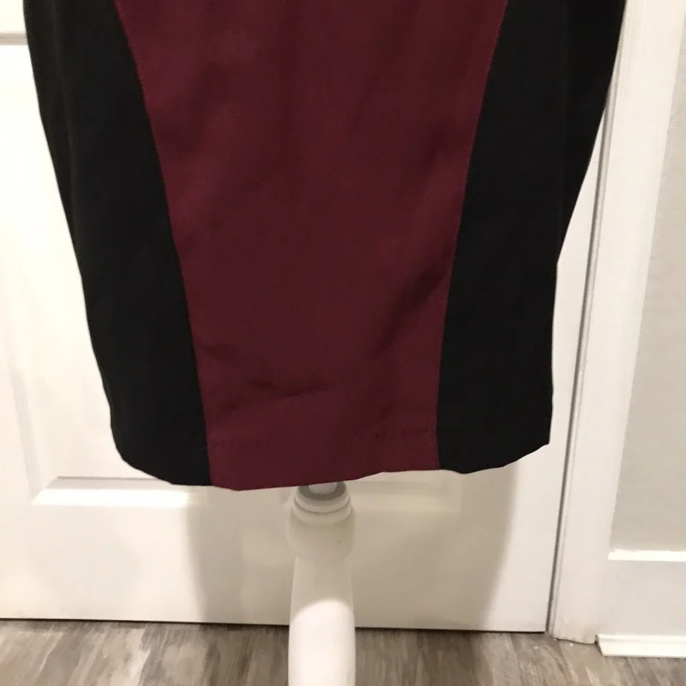 XOXO Colorblock Black Burgundy Sweetheart Neckline Spaghetti Strap Dress Sz 9/10 - Picture 6 of 13